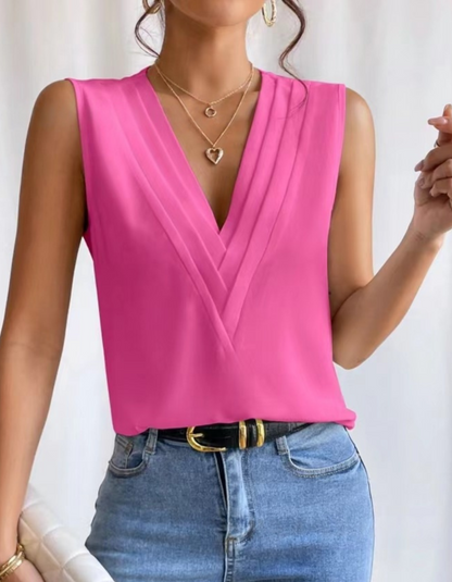 JADE™ - Lätt, ärmlös topp med v-ringning