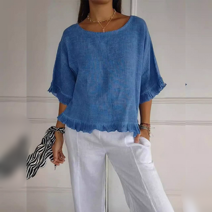 BreezeLine™ – Ruffle Hem Linen Top