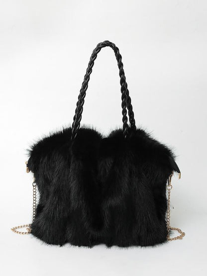 LuxeFrost™ – Plush Faux-Fur Shoulder Bag