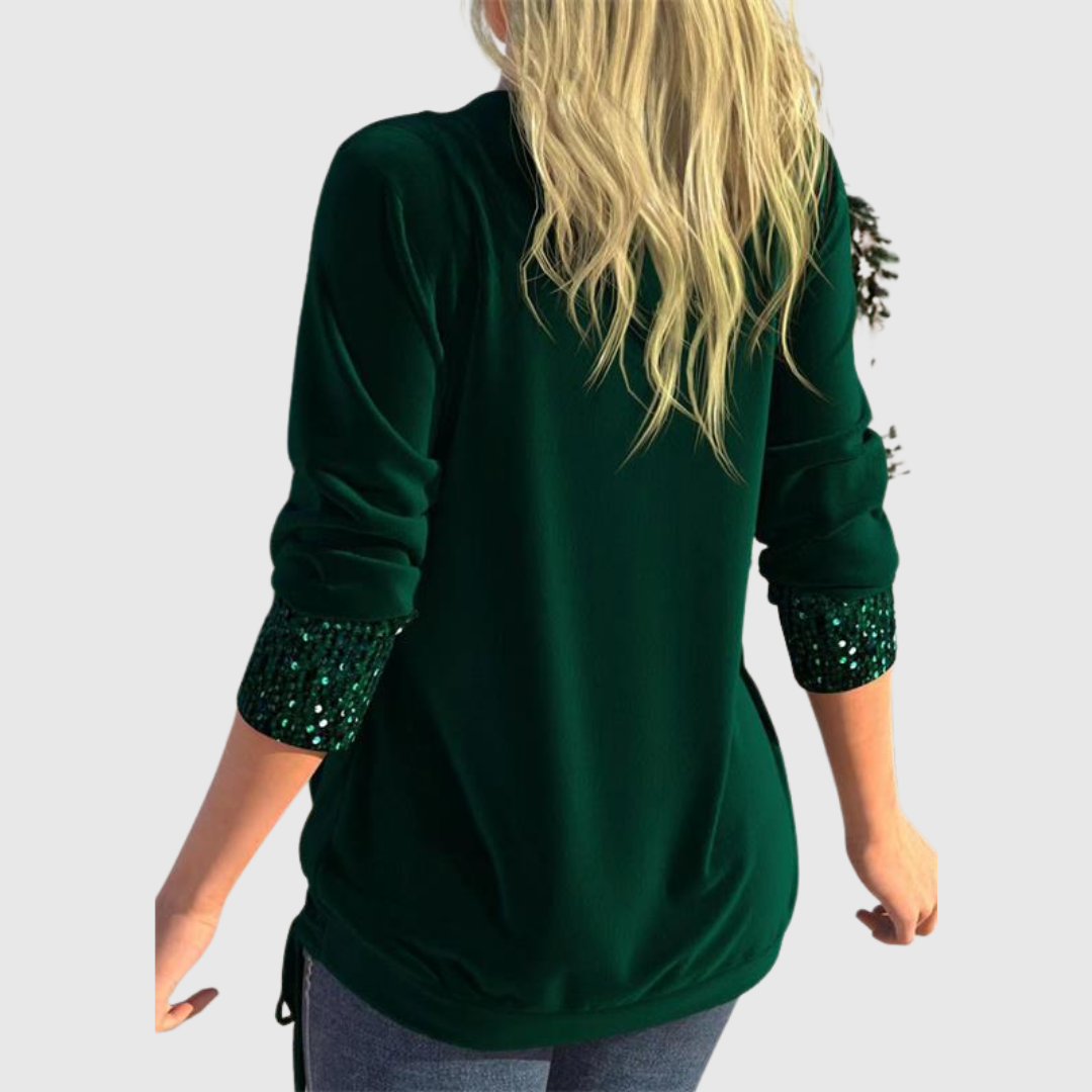 Odeline | Modern paljettblus med lager