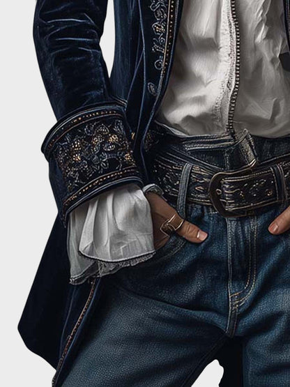 Veloria™ – Embroidered Velvet Tailored Jacket