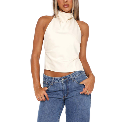CHINIE™ – Snygg ärmlös blus med halterneck