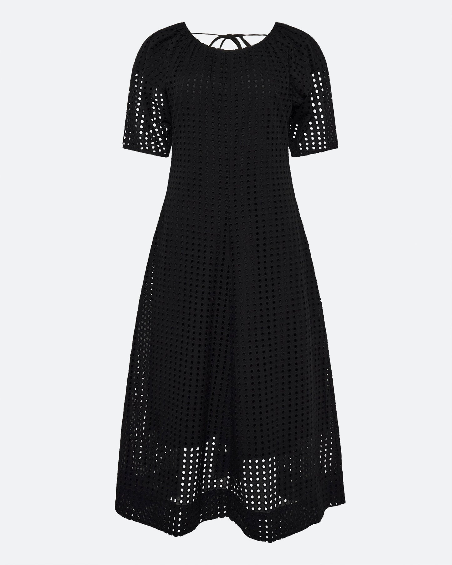 Freja™ | Alice midi dress in broderie anglaise | Black