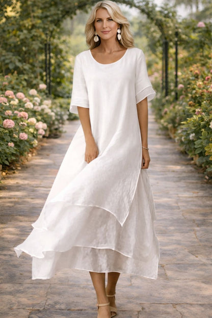 Rose - Böljande Layered Maxiklänning