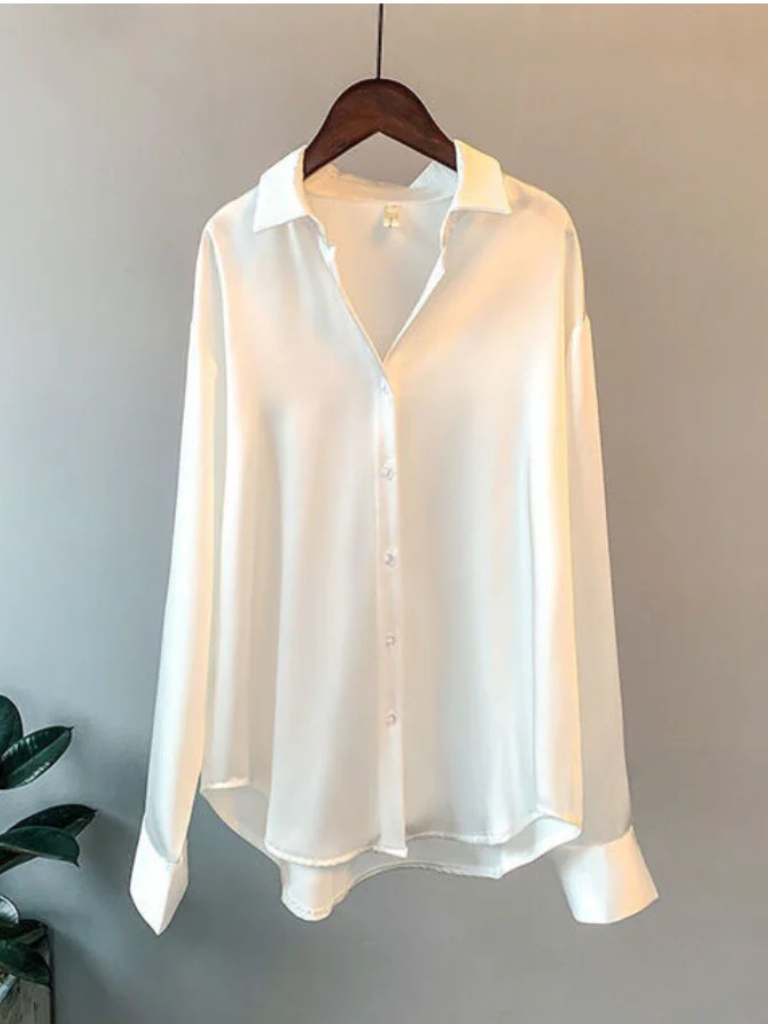 Natalie™ Luxe Satin Button Shirt