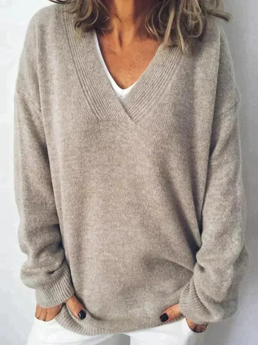 Natalie™ Cozy V-Neck Knit Sweater