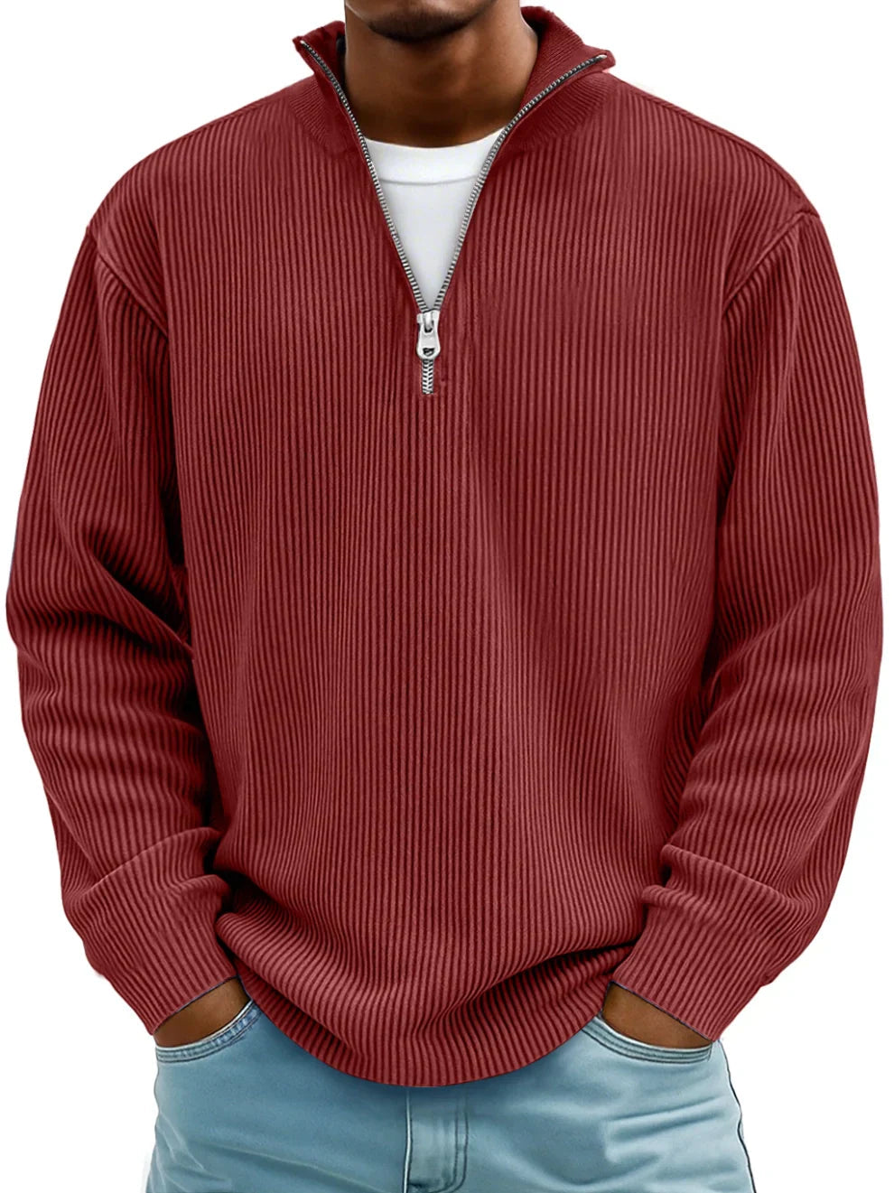 Atlas™ – Ribbed Half-Zip Knit