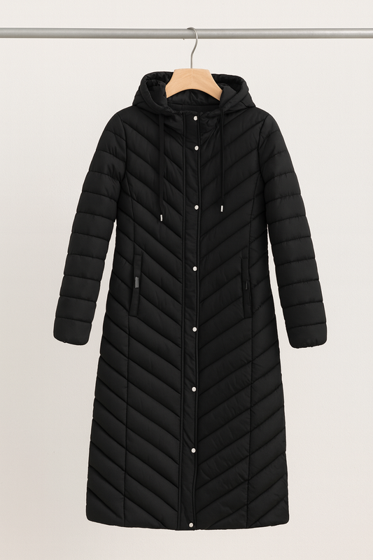 Nordica™ – Long padded winter jacket with hood