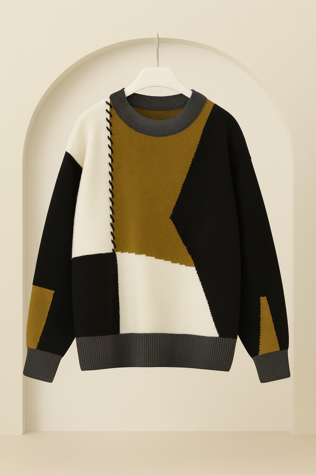 PatchKnit™ Sweater – Retro Colour Block