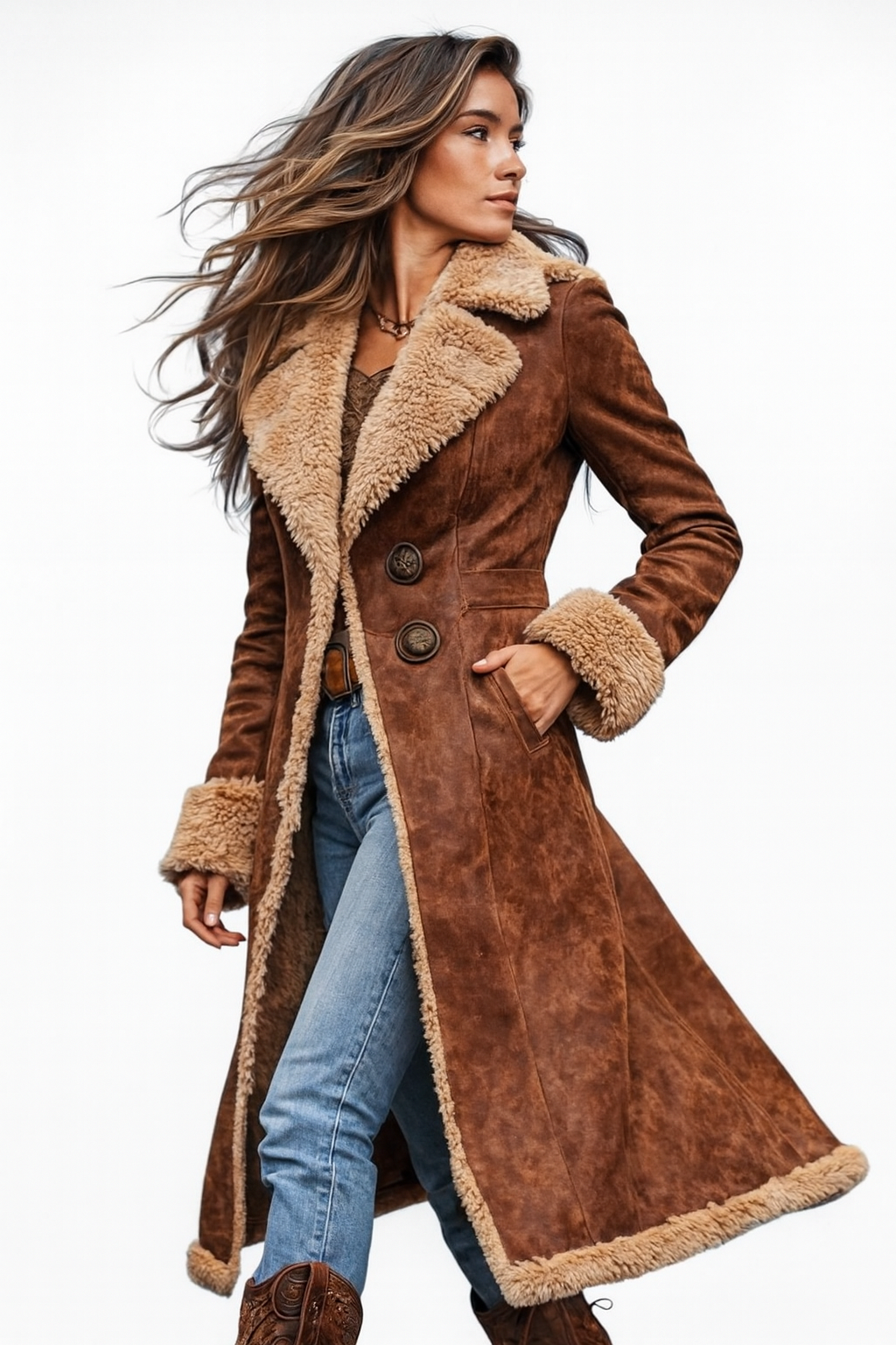 Arden™ – Shearling-Lined Suede Coat