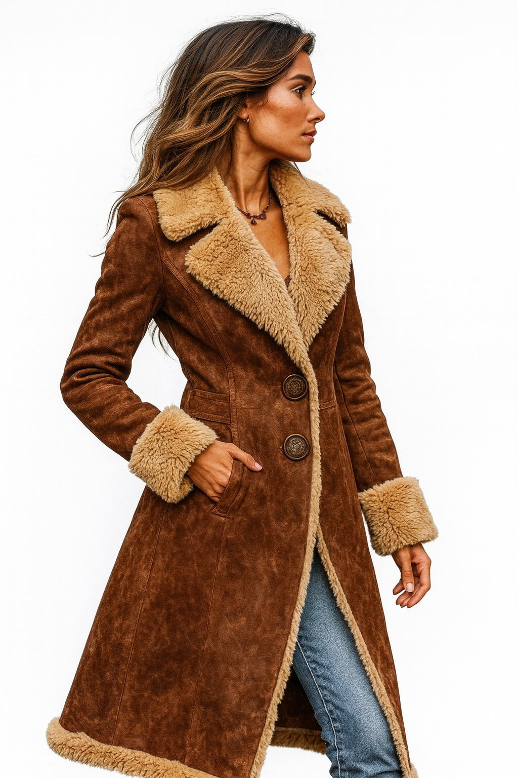 Arden™ – Shearling-Lined Suede Coat