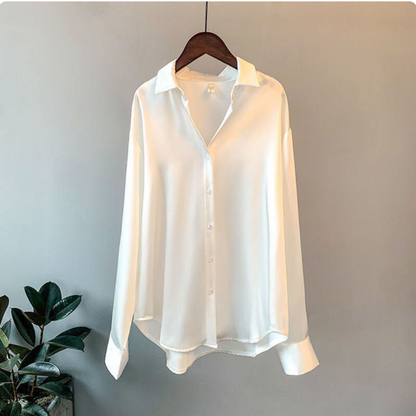 FLORENCE™ | Silkeslen långärmad blus
