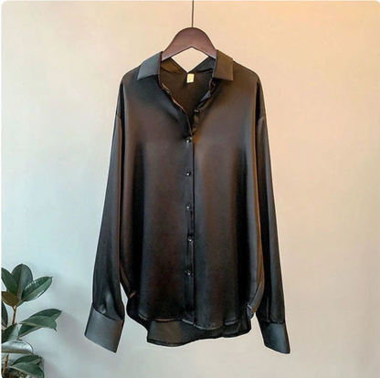 FLORENCE™ | Silkeslen långärmad blus