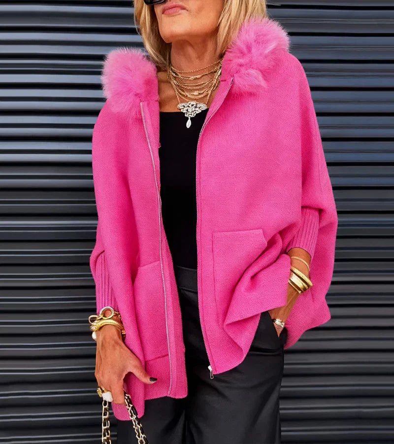 Velmora™ – Hooded Knit Cape Jacket