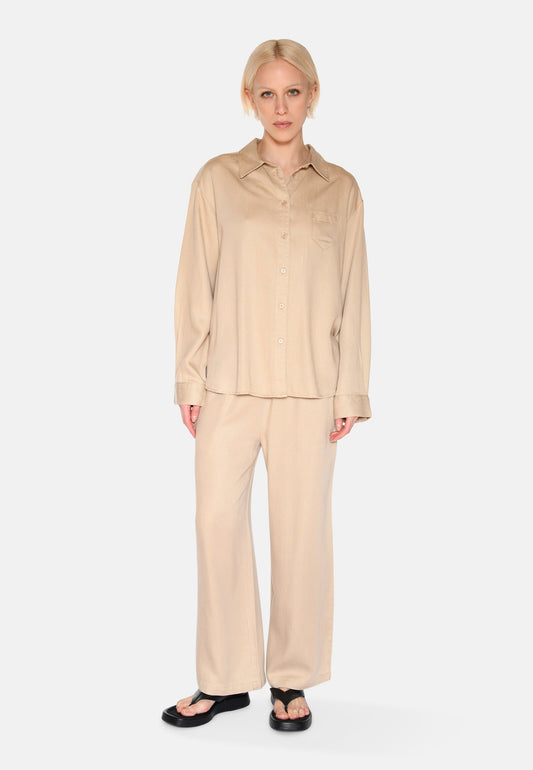 Freja™ | Long-sleeved shirt with fern pattern | Incense