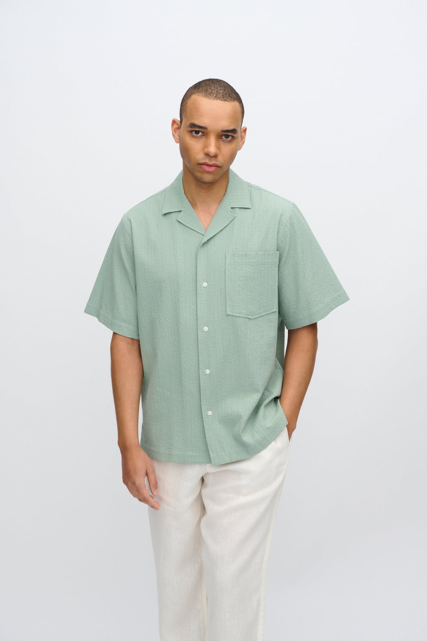 Freja™ | Hayden casual short sleeve shirt | Ice green