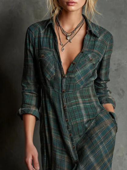 Olie™ Check Maxi Shirt Dress