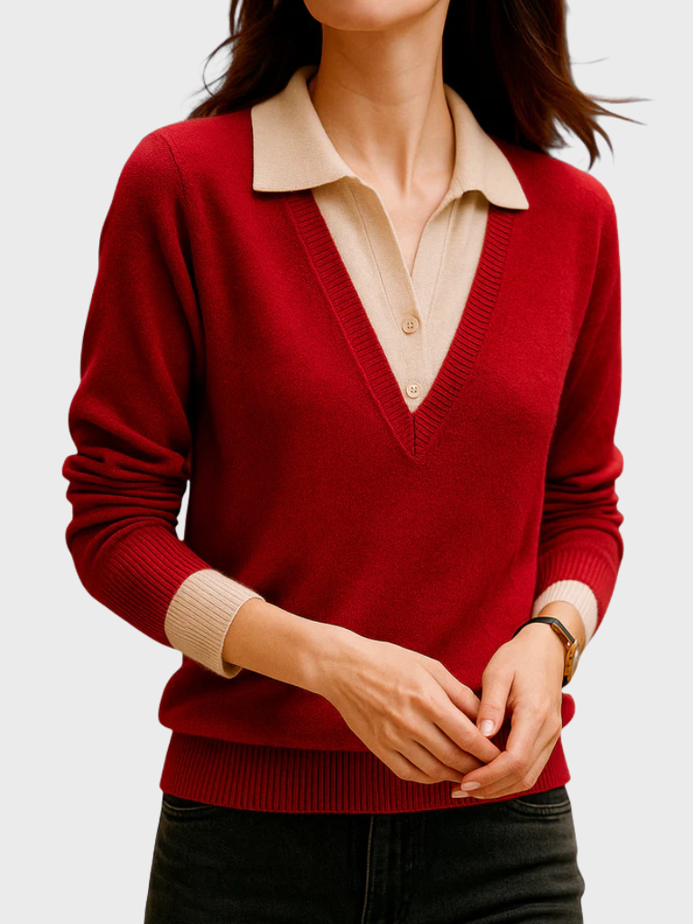 Elaine™ Cozy Layered Knit Sweater