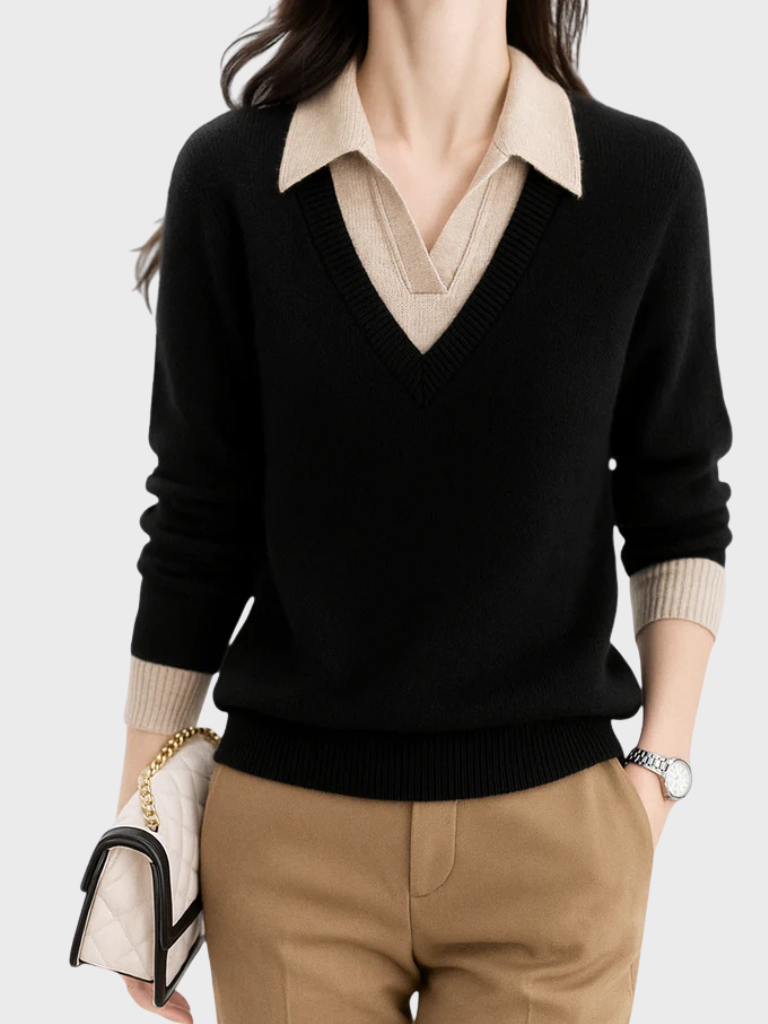 Elaine™ Cozy Layered Knit Sweater