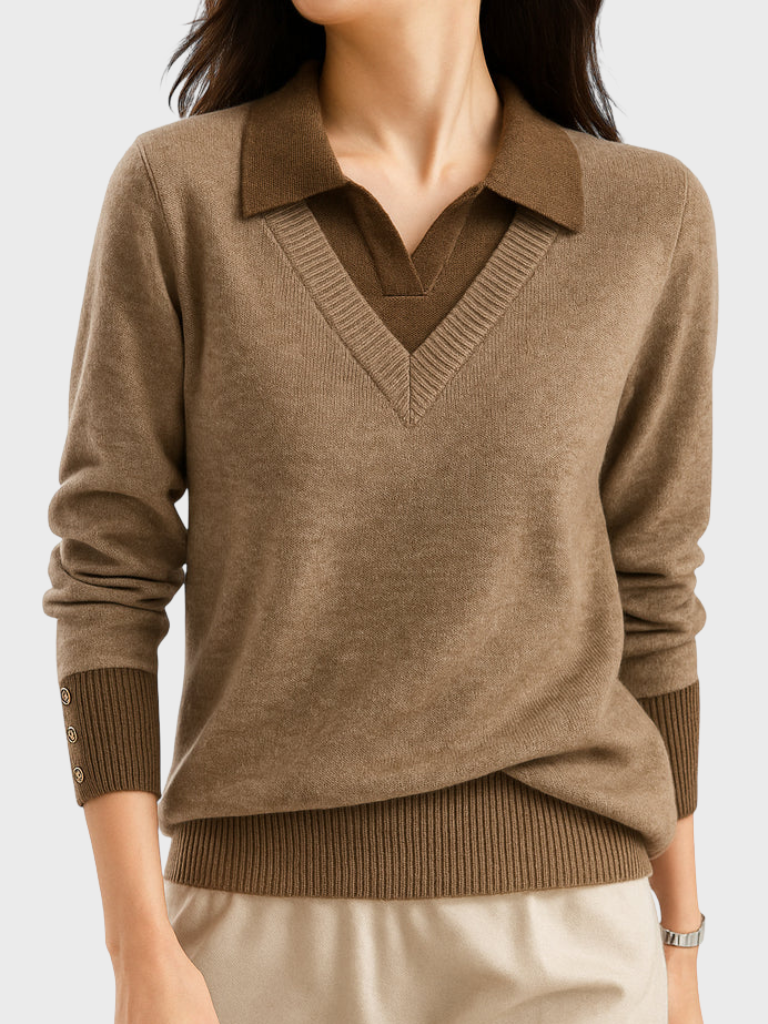 Elaine™ Cozy Layered Knit Sweater