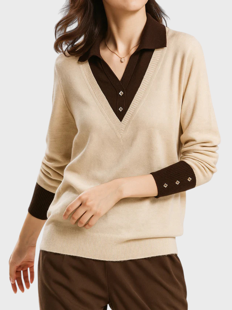 Elaine™ Cozy Layered Knit Sweater