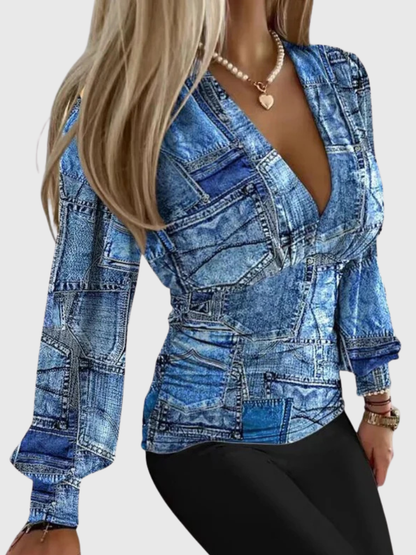 Helena™ Classic V-Neck Blouse