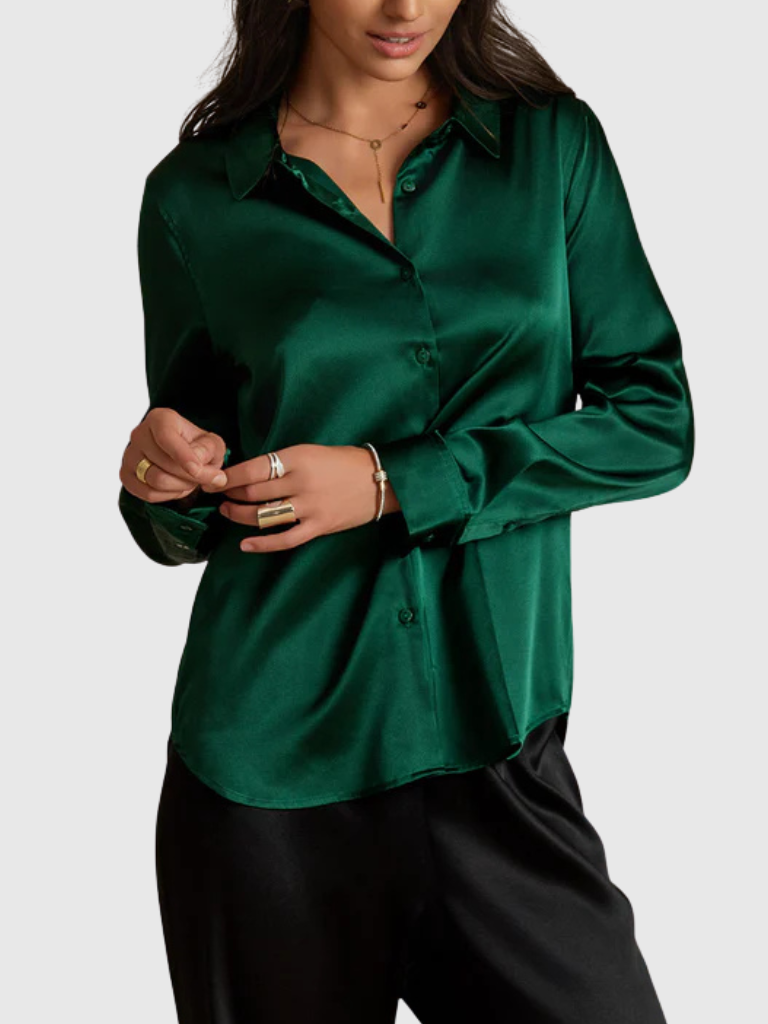Ellis™ Luxe Silky Button Blouse