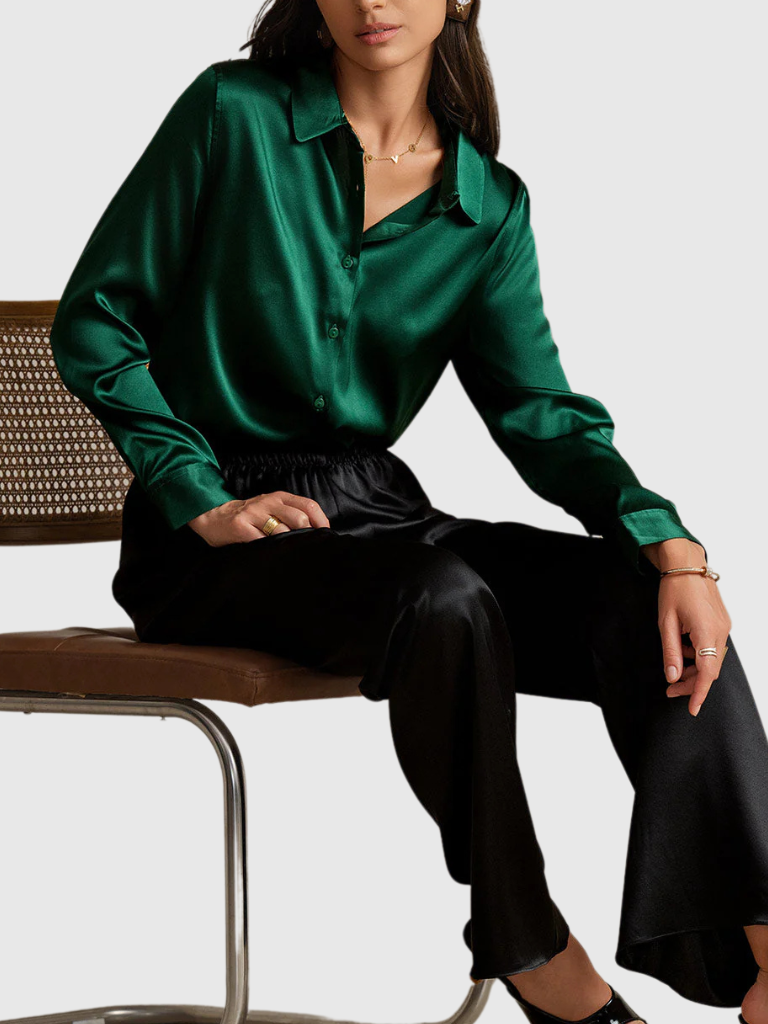 Ellis™ Luxe Silky Button Blouse