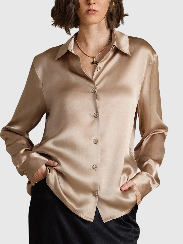 Ellis™ Luxe Silky Button Blouse