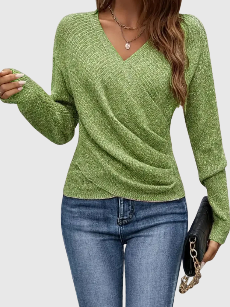 Whitley™ Soft Drape V-Neck Knit Top
