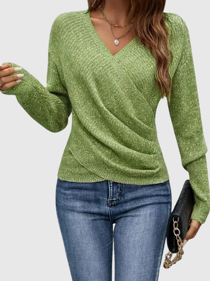 Whitley™ Soft Drape V-Neck Knit Top