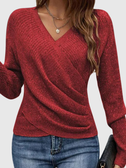 Whitley™ Soft Drape V-Neck Knit Top