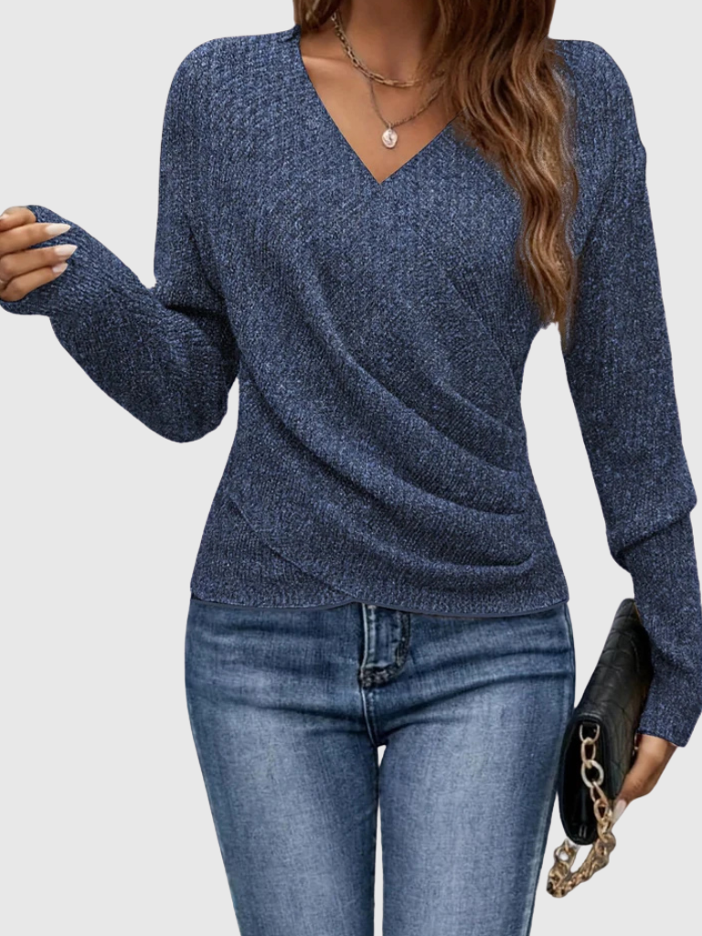 Whitley™ Soft Drape V-Neck Knit Top