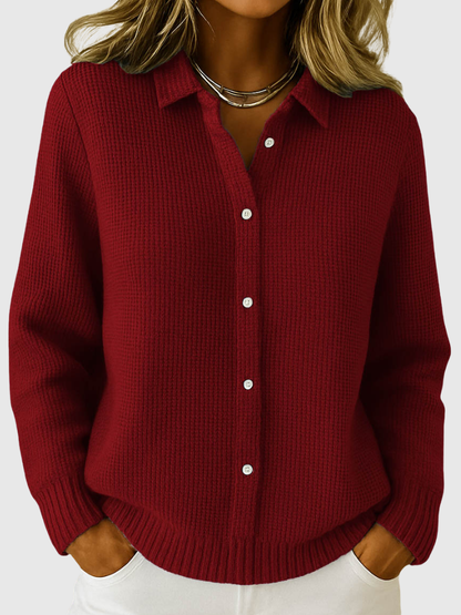 Rosemary™ Cozy Collared Knit Cardigan