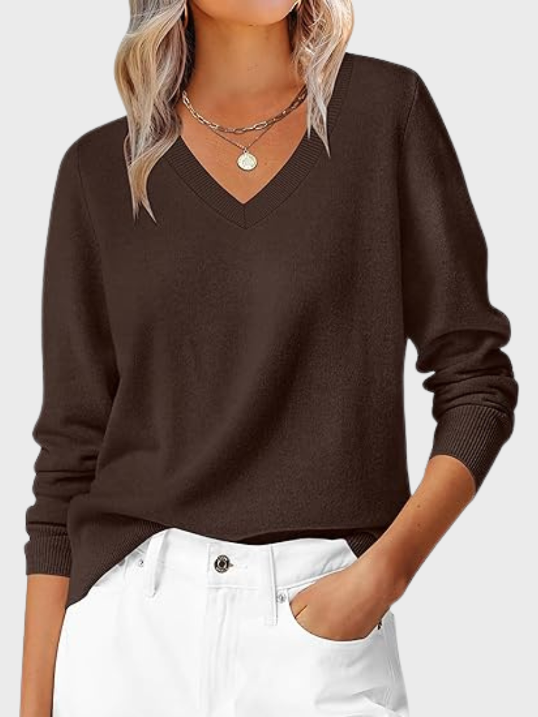 Audrey™ Cozy V-Neck Knit Sweater