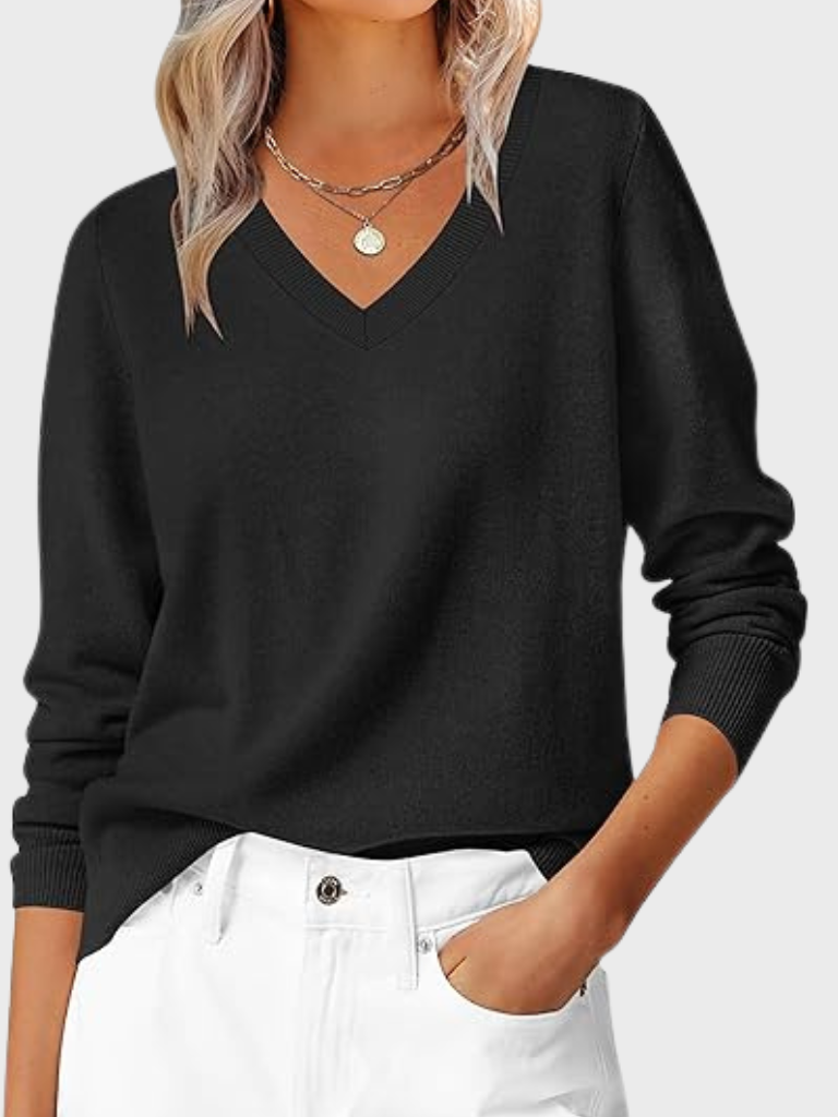 Audrey™ Cozy V-Neck Knit Sweater