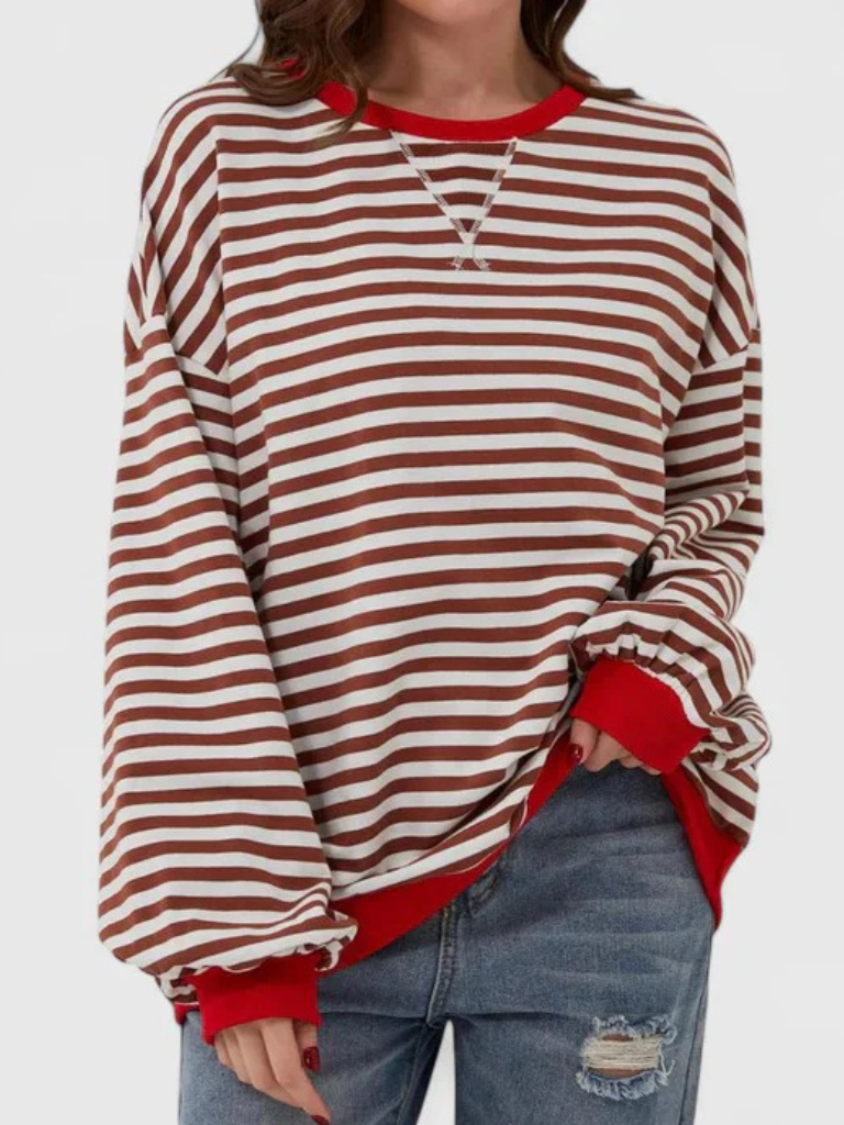 Sharon™ Cozy Striped Knit Sweater