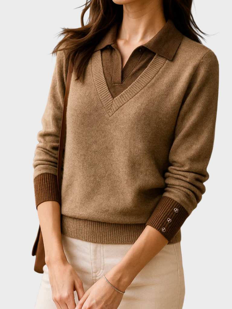 Elaine™ Cozy Layered Knit Sweater