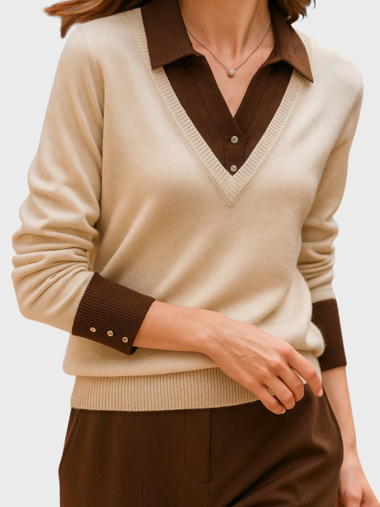 Elaine™ Cozy Layered Knit Sweater