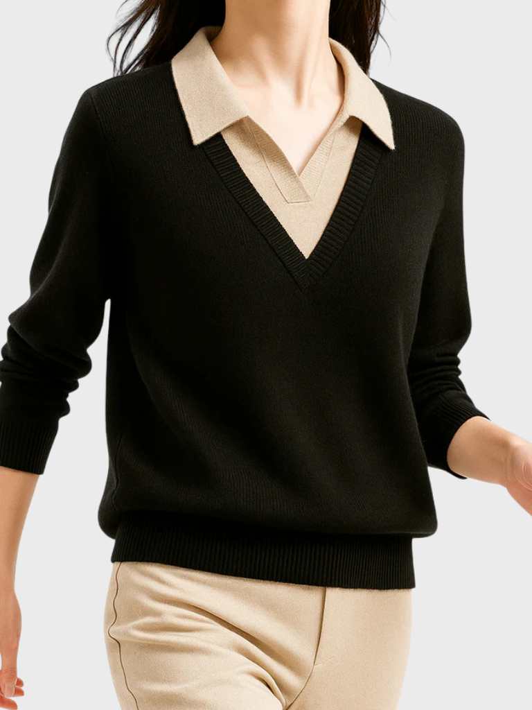 Elaine™ Cozy Layered Knit Sweater