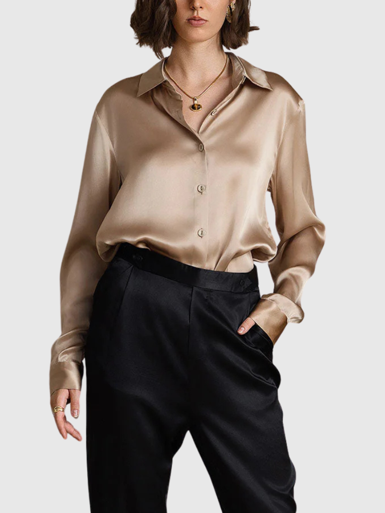 Ellis™ Luxe Silky Button Blouse