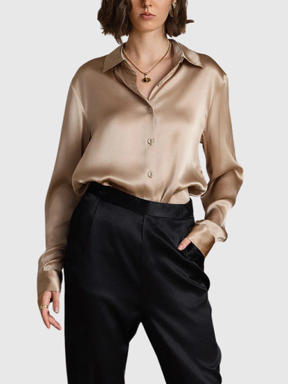 Ellis™ Luxe Silky Button Blouse