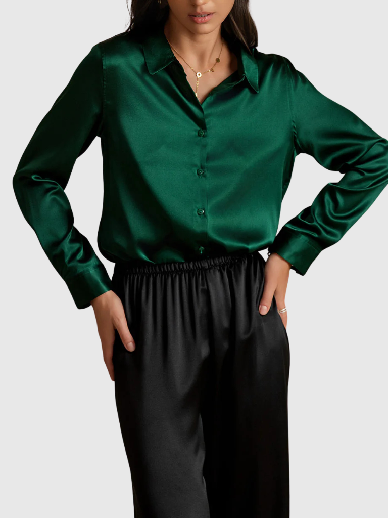 Ellis™ Luxe Silky Button Blouse