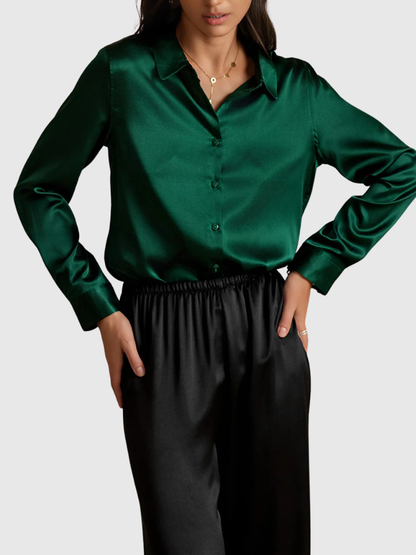Ellis™ Luxe Silky Button Blouse