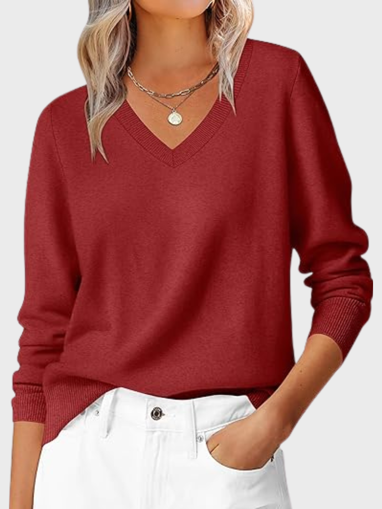 Audrey™ Cozy V-Neck Knit Sweater