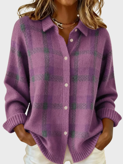 Virginia™ Cozy Retro Plaid Knit Sweater