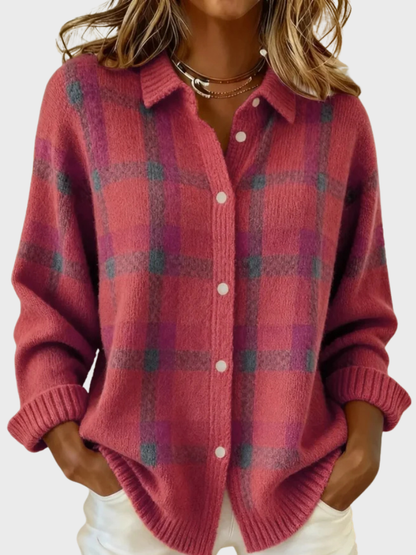 Virginia™ Cozy Retro Plaid Knit Sweater