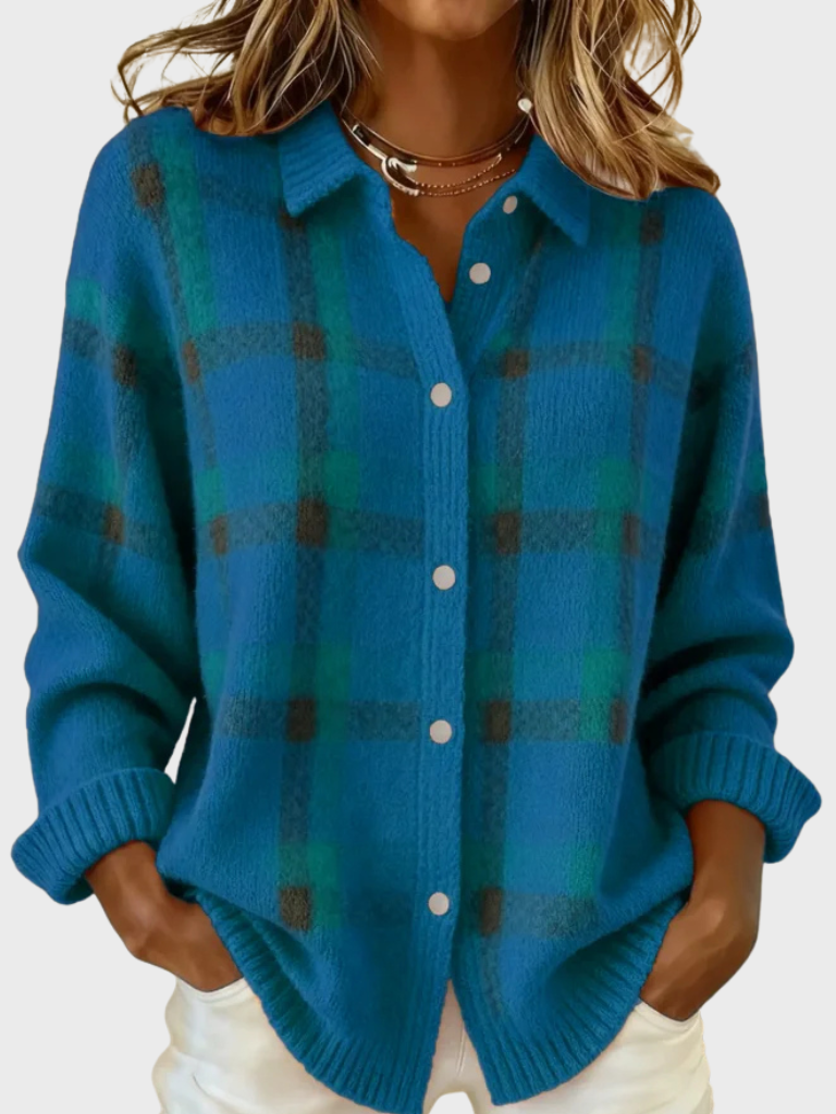 Virginia™ Cozy Retro Plaid Knit Sweater