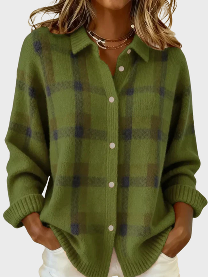 Virginia™ Cozy Retro Plaid Knit Sweater