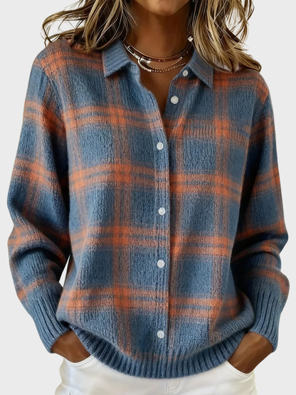 Virginia™ Cozy Retro Plaid Knit Sweater